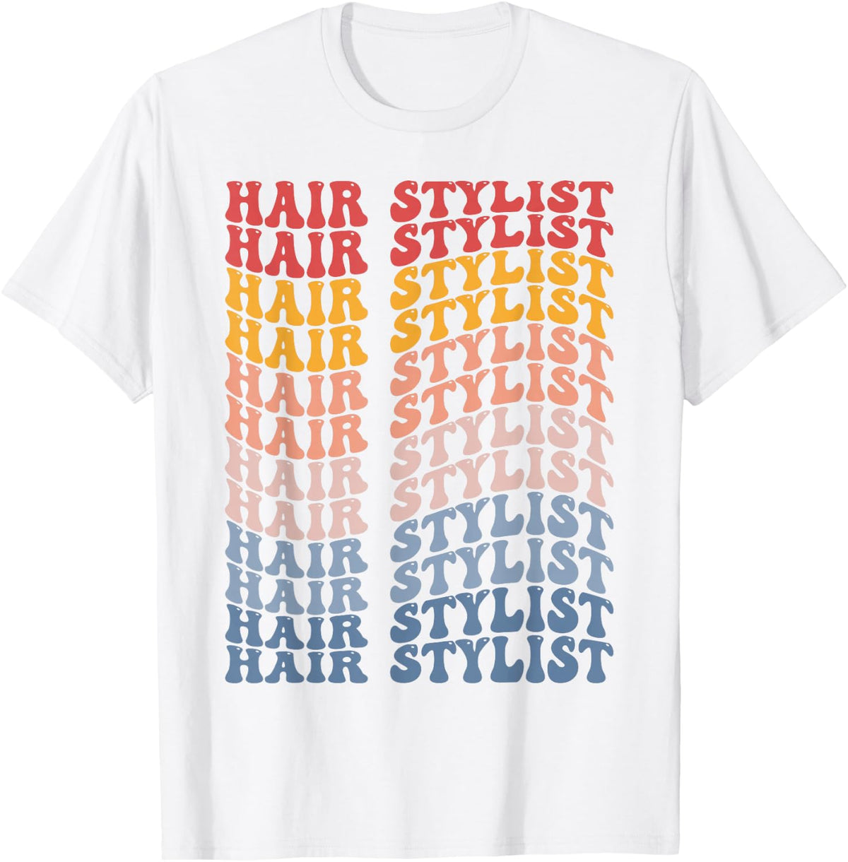 Hair Stylist Groovy Retro T-Shirt - White