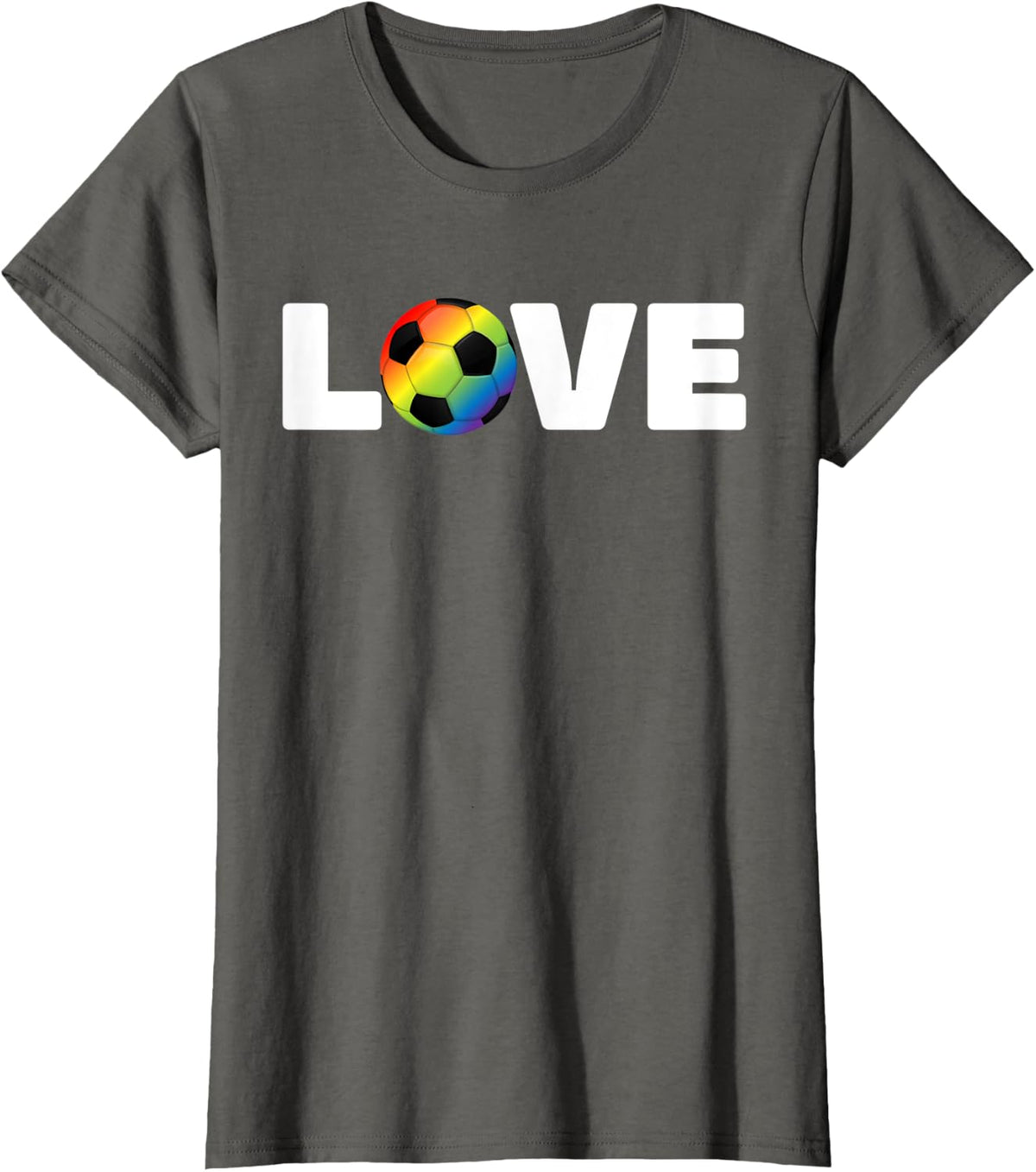 United States LGBT Flag Jersey American Soccer Team LGBT T-Shirt - Asphalt Grey