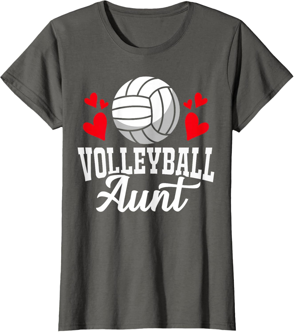 Proud Volleyball Aunt Auntie T-Shirt - Asphalt Grey
