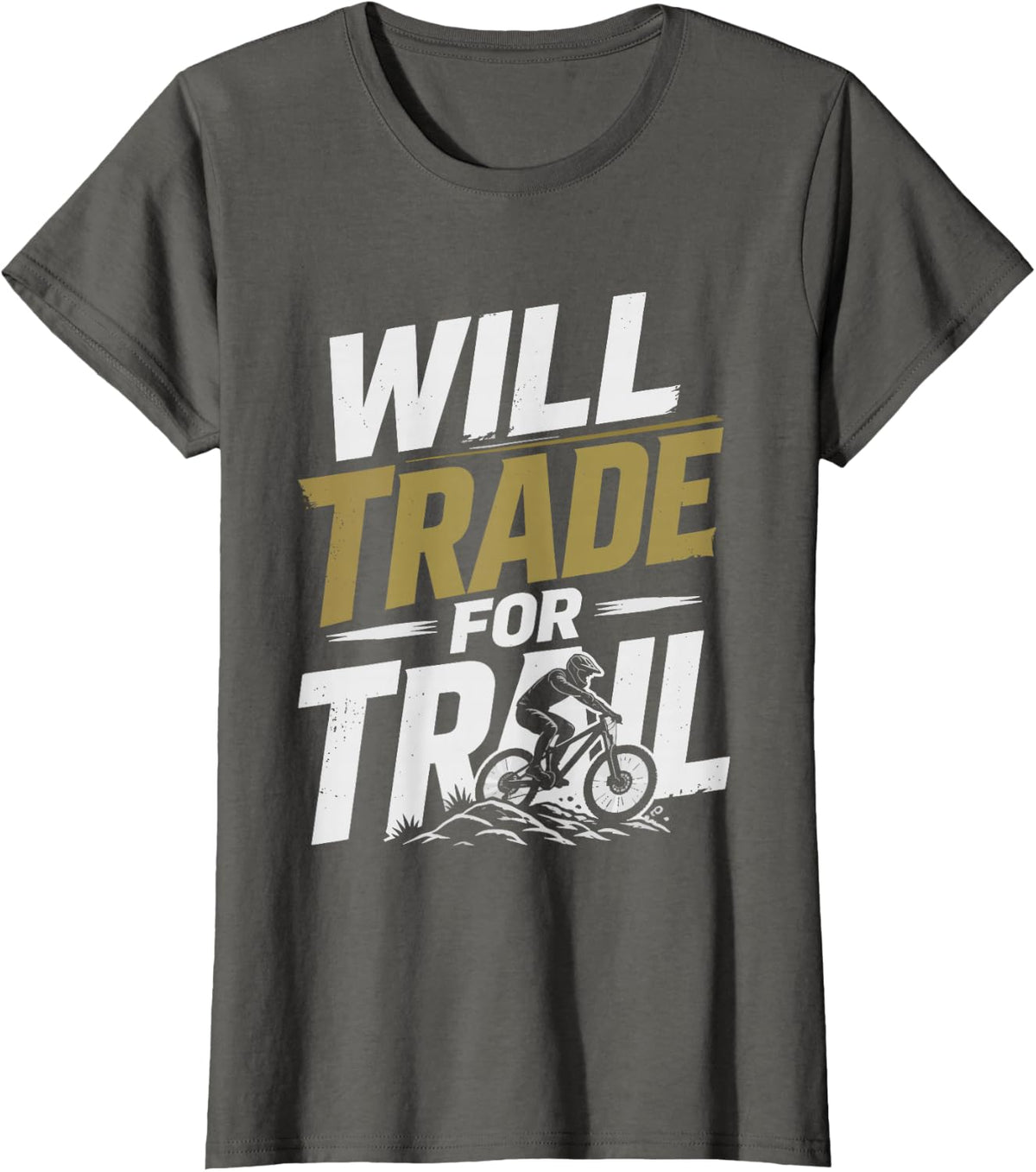 Mountain Biking Dad Will Trade for Trail MTB T-Shirt - Asphalt Grey