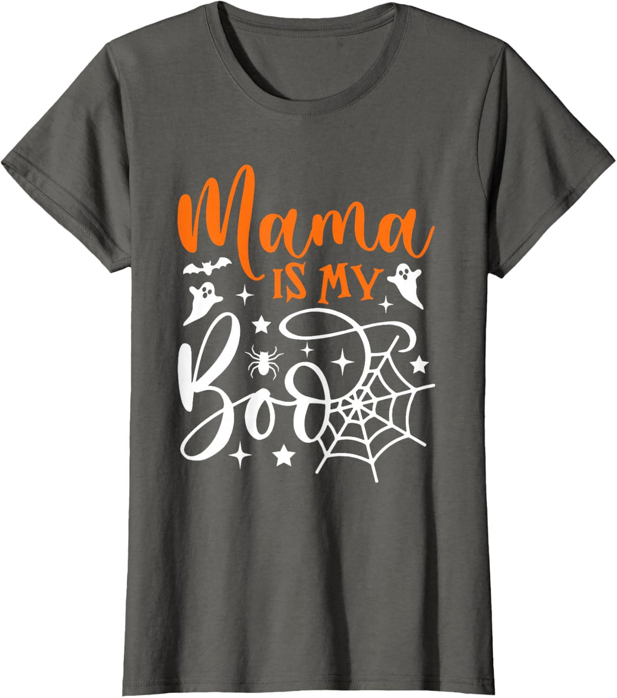 Mama Is My Boo Shirt Funny Ghost Boo Halloween kids T-Shirt - Asphalt Grey