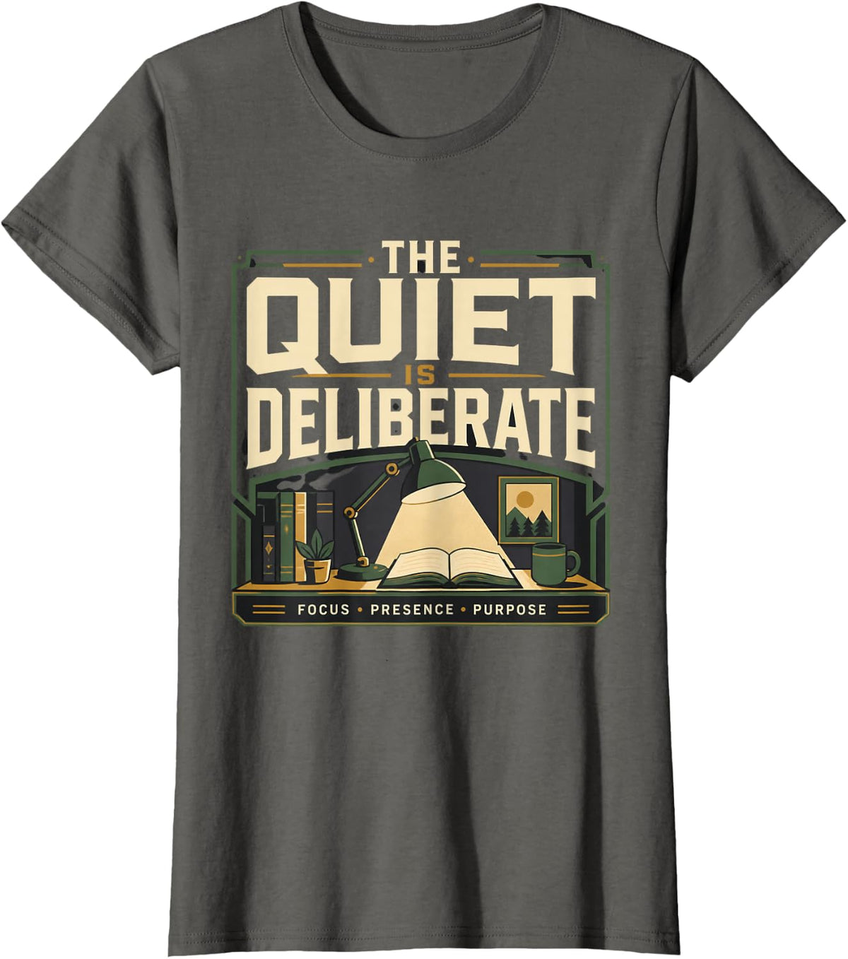 THE Quiet is Deliberate Librarian Library Staff Bookish T-Shirt - Asphalt Grey