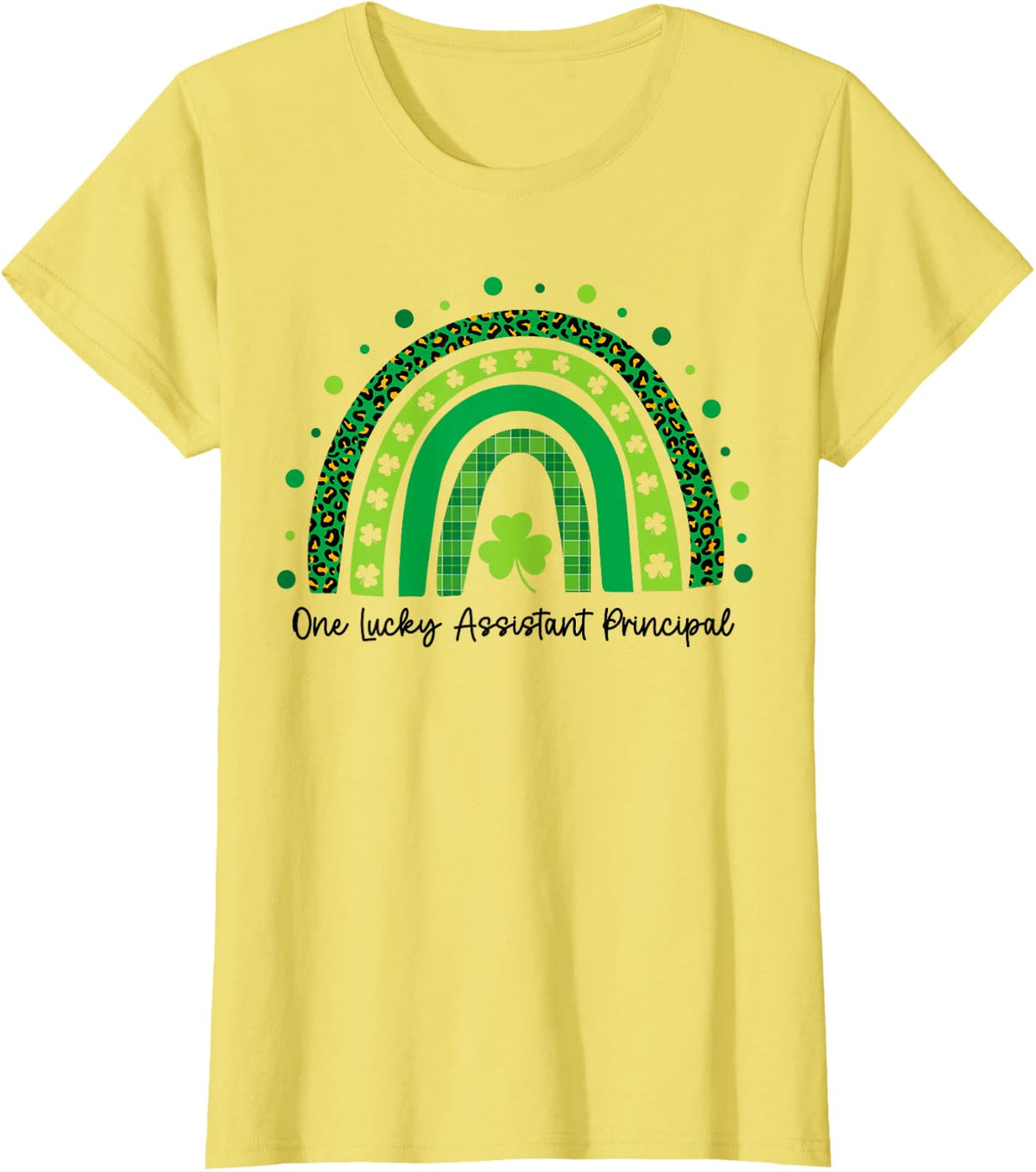 One Lucky Assistant Principal Rainbow St Patricks Day T-Shirt - Lemon Yellow