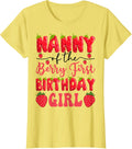 Nanny Of The Berry First Birthday Girl Strawberry Lover T-Shirt - Lemon Yellow
