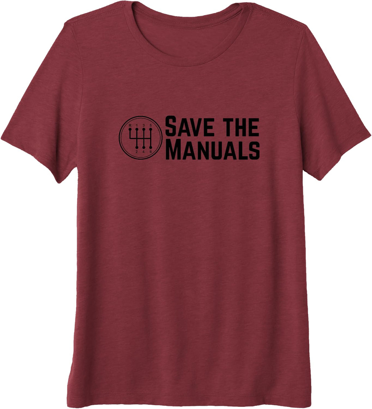 Save the Manuals Transmission Shift - Tops, Tees & Souvenirs Premium Tri-Blend T-Shirt - Burgundy
