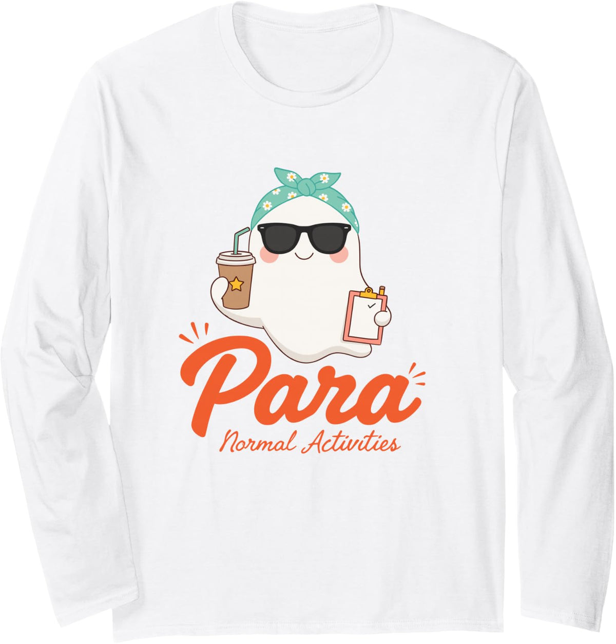 Funny para Normal Activities SPED Teacher Halloween Ghost Long Sleeve T-Shirt - Adult Unisex White