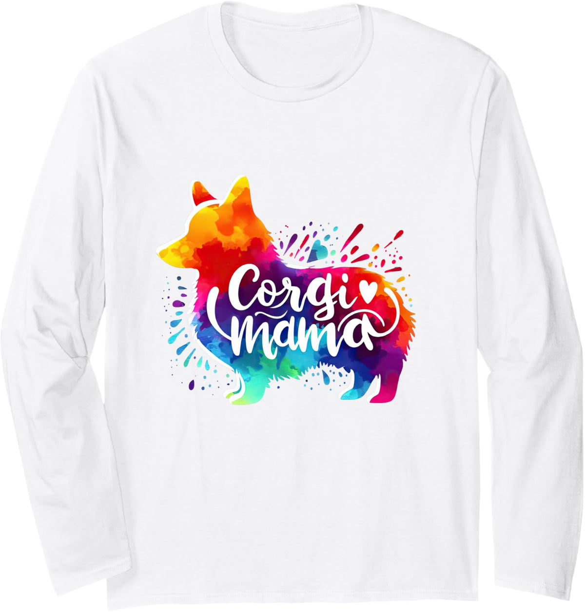 Corgi Mama, Gifts for Corgi Lover Owner Teen Girls Women Mom Long Sleeve T-Shirt - Adult Unisex White