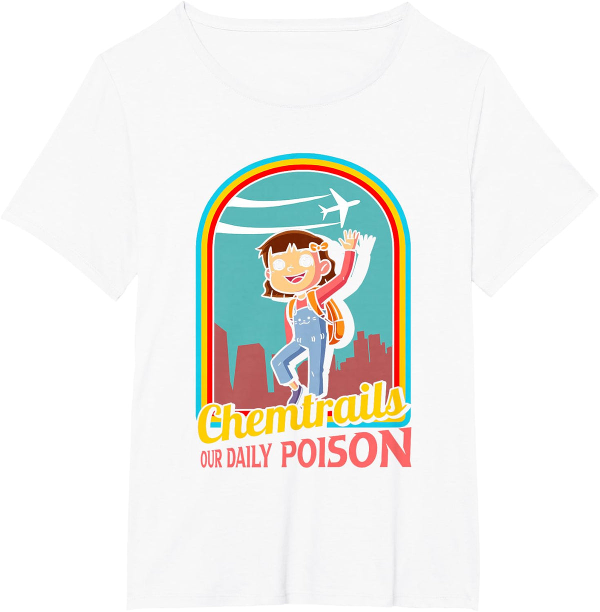 Chemtrails Daily Poison Conspiracy Theory Aluminium Hat Pilot T-Shirt - White