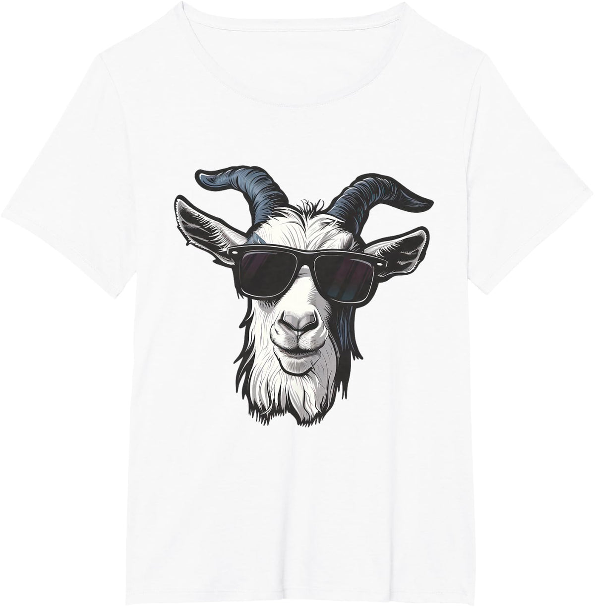 Goat Sunglasses Graphic T-Shirt - White