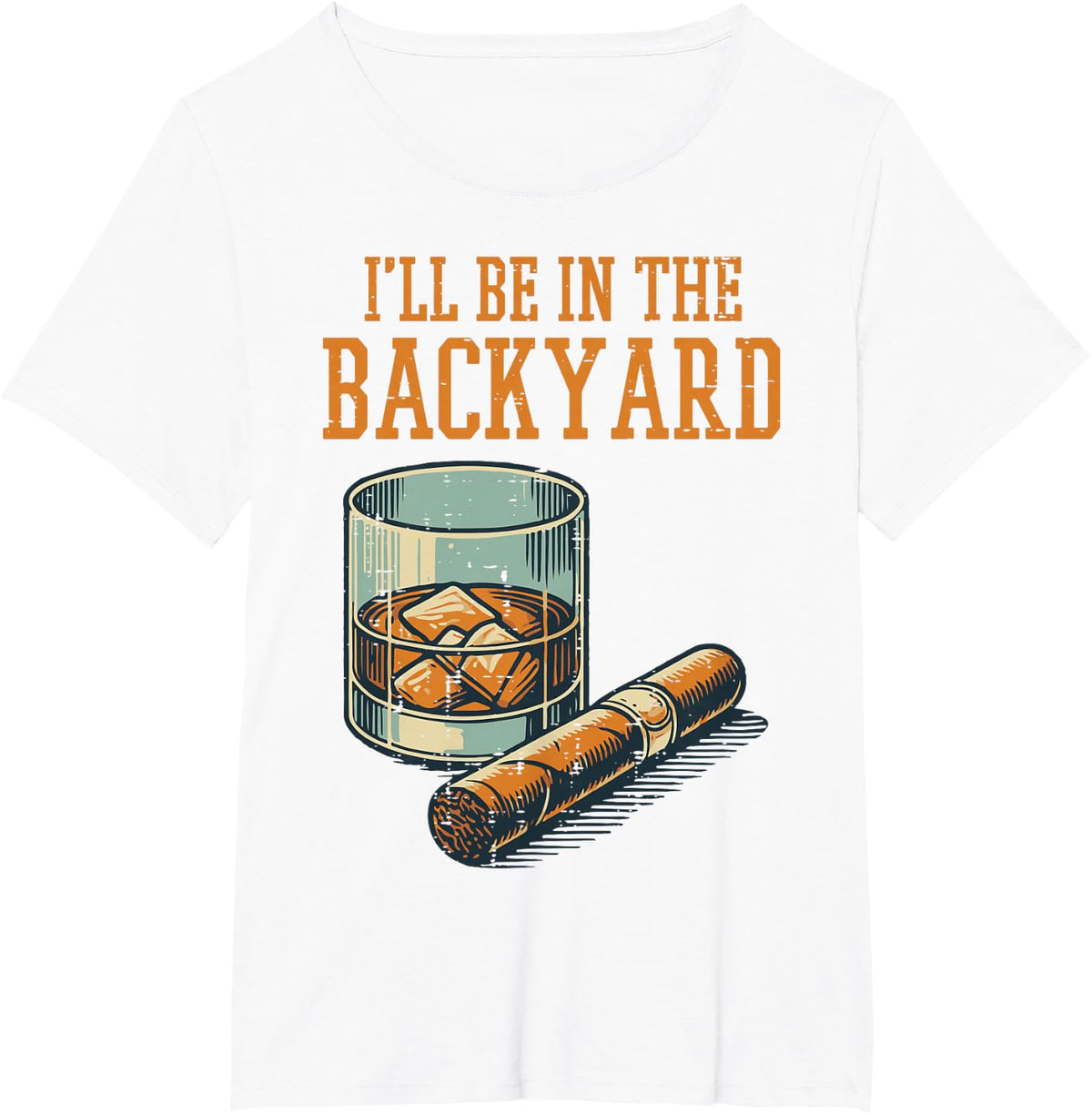 Ill Be in Backyard Funny Dad T-Shirt Tee for Men Grandpa Uncle Saying - White