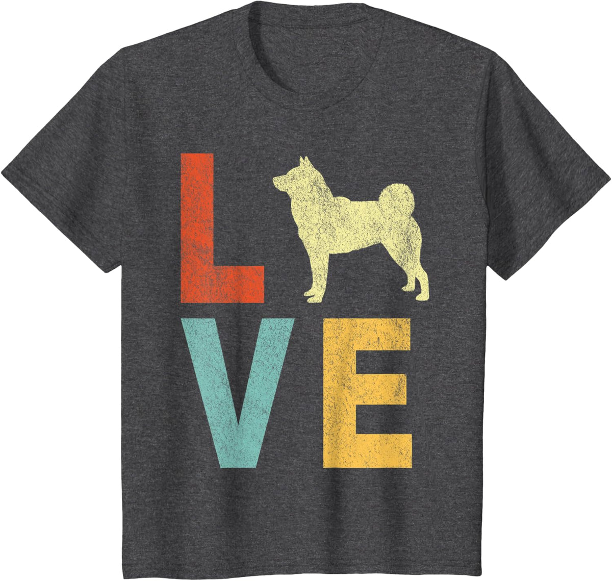 Love Shiba Inu Mom Shiba Inu Dad Retro Vintage Shiba Inu Dog T-Shirt - Dark Heather Grey