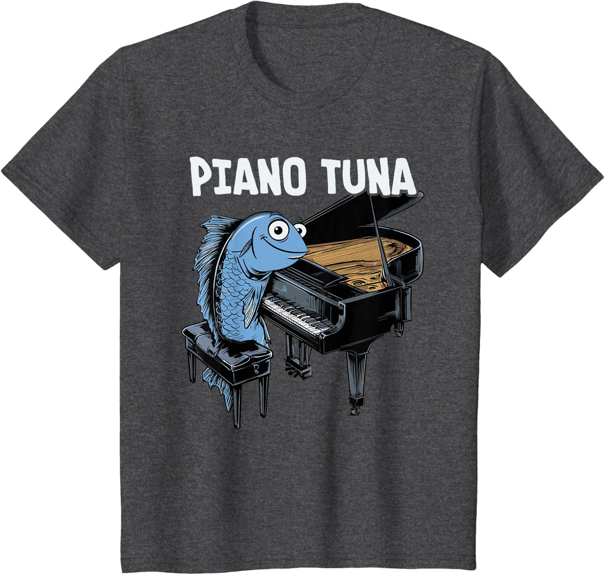 Funny Piano Tuner Tuna Tee for Pianist T-Shirts Men Women Music Lover Gift - Dark Heather Grey