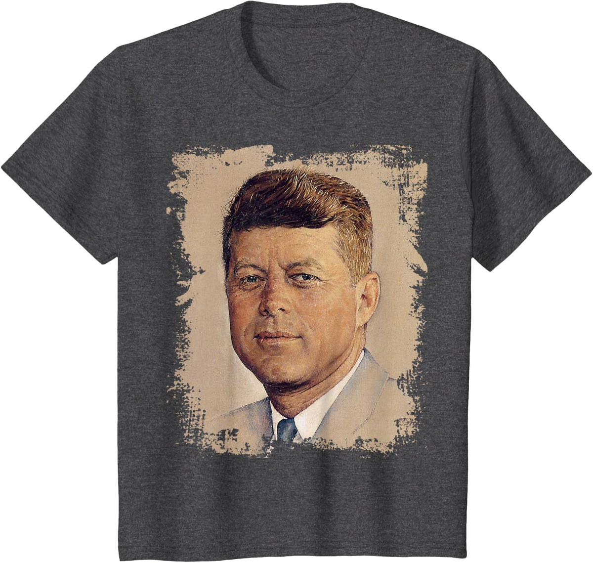 JFK John F Kennedy Presidential Souvenir President T-Shirt - Dark Heather Grey