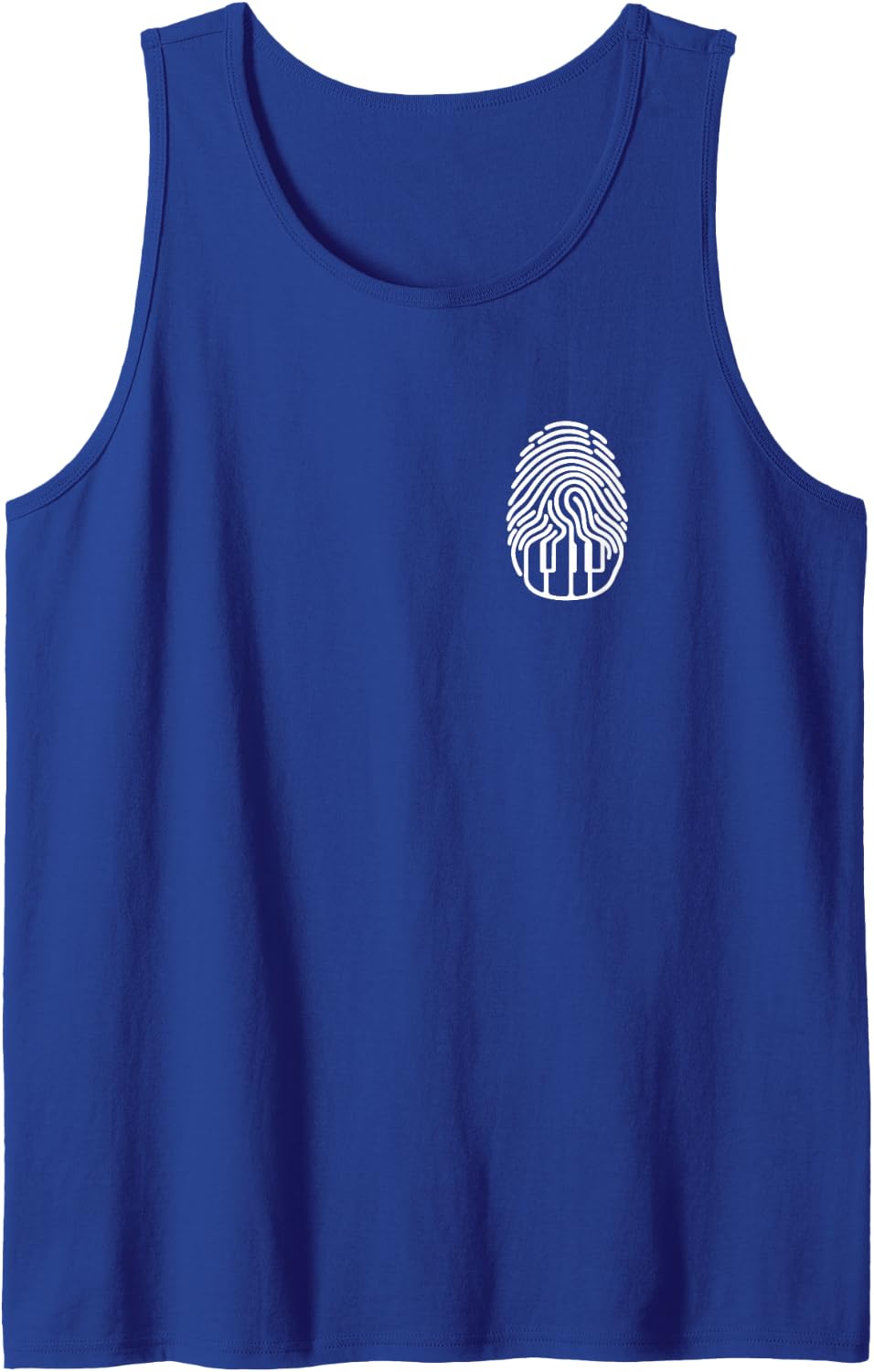 Piano Fingerprint Minimalist Subtle Pianist Hobby Sleeveless Tank Top - Royal Blue