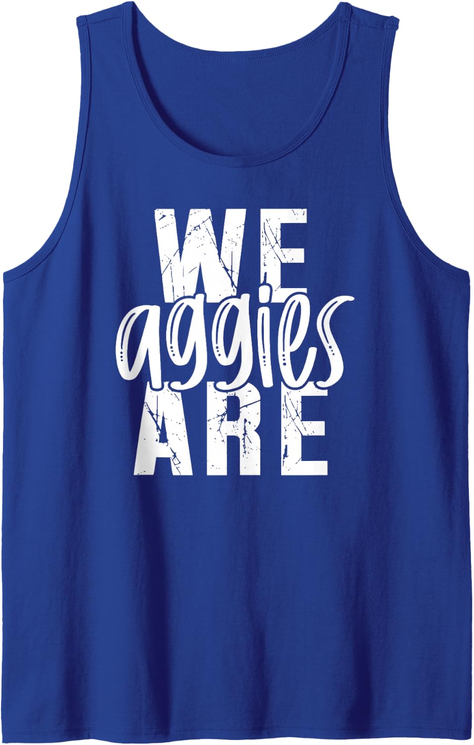 We are Aggies School Spirit Girly Team Mascot Game Night Tank Top - Royal Blue