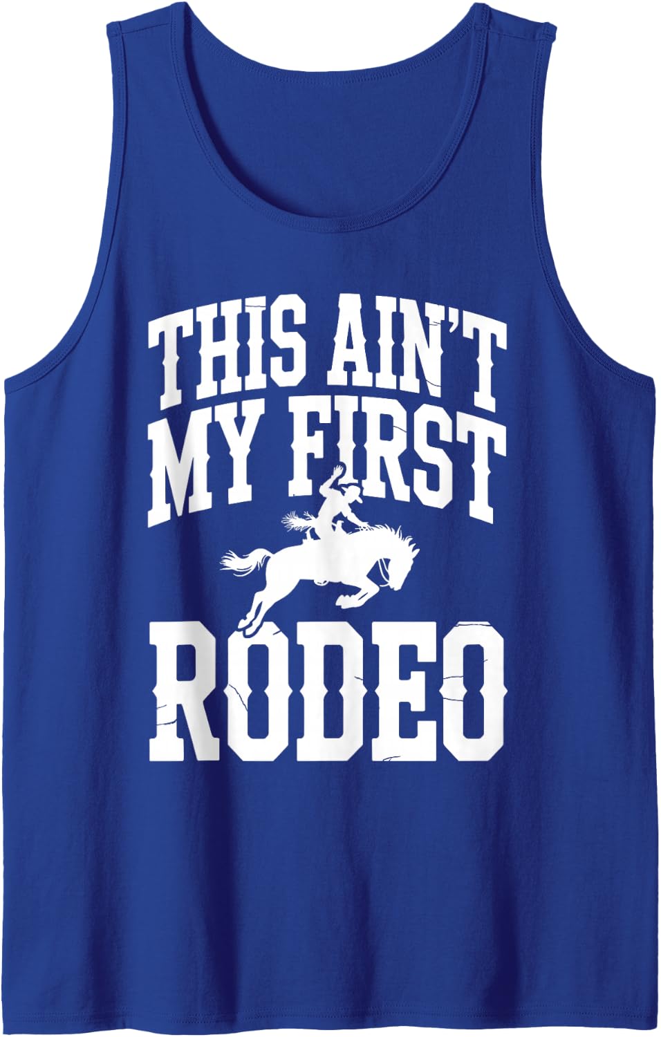 Funny Bull Riding Art for Men Women Rodeo Cowboy Bull Rider Sleeveless Tank Top - Royal Blue