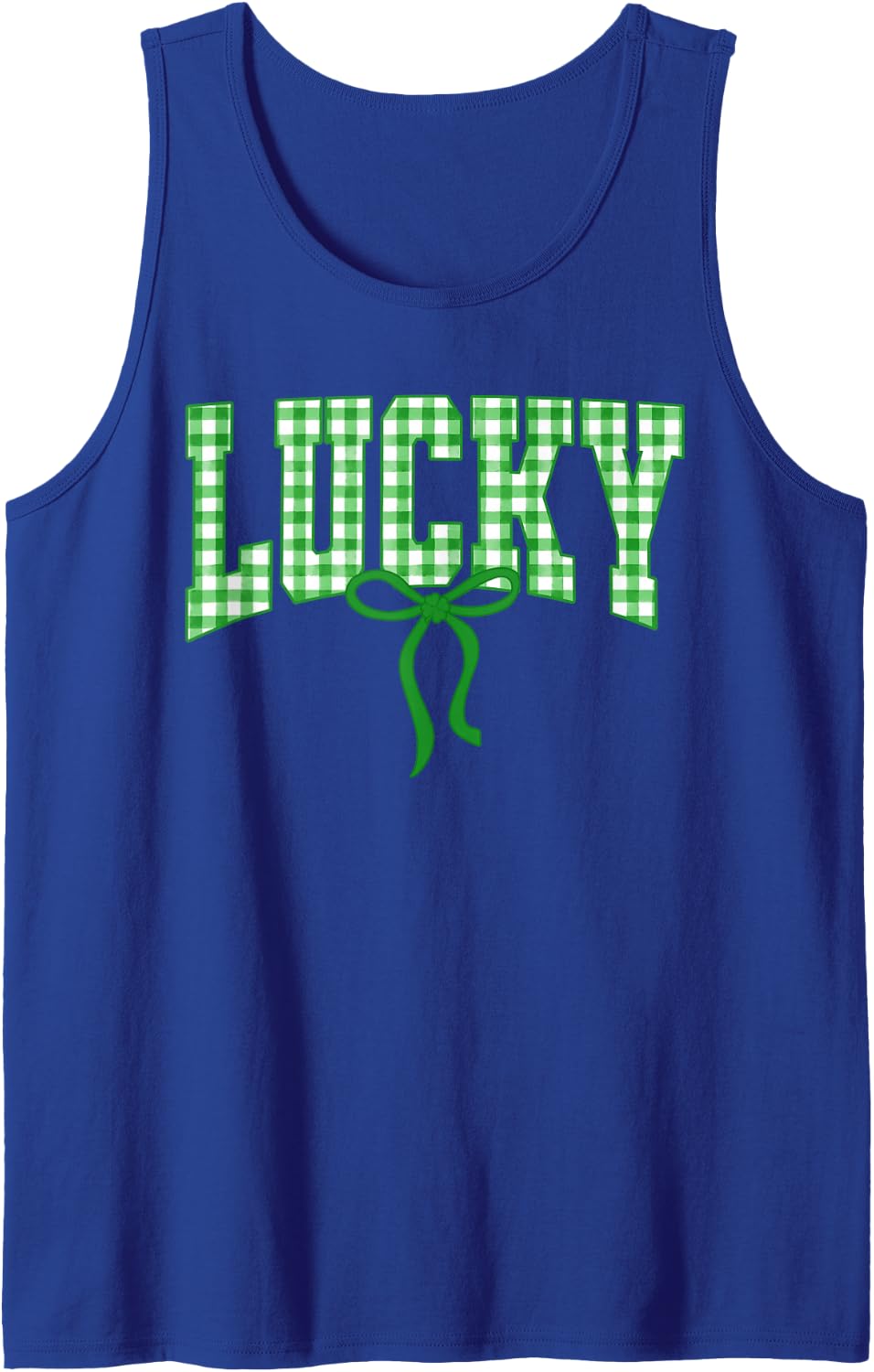 Coquette Bow Lucky Shamrock Irish Ireland St.Patrick's Day Sleeveless Tank Top - Royal Blue