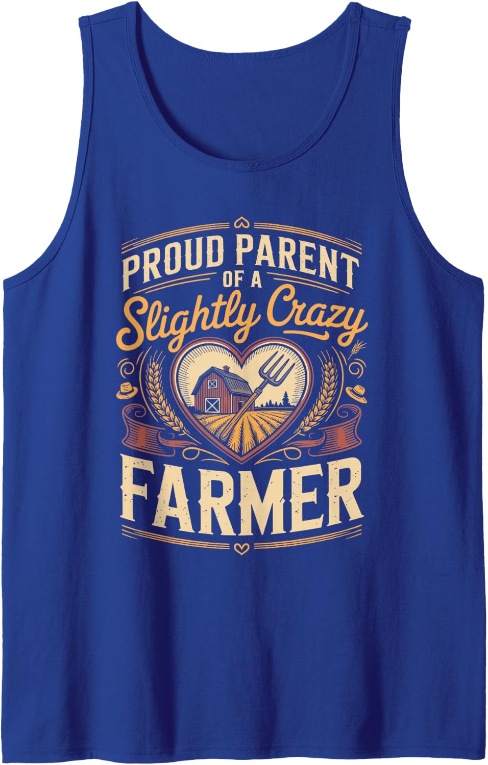 Proud Parent of a Slightly Crazy Farmer Farming Sleeveless Tank Top - Royal Blue