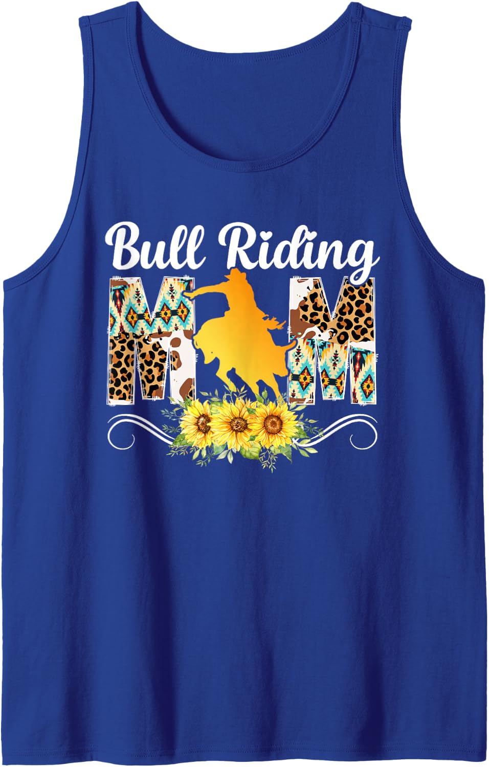 Bull Riding Mom of A Bull Rider Mom Bull Riding Mother Sleeveless Tank Top - Royal Blue