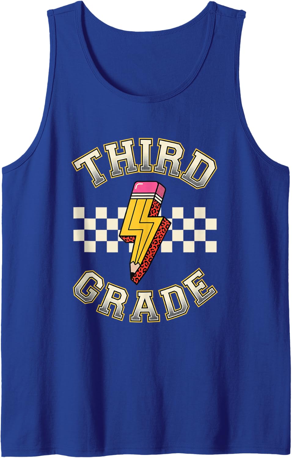 Third Grade Pencil Back to School Kids Sleeveless Tank Top - Royal Blue