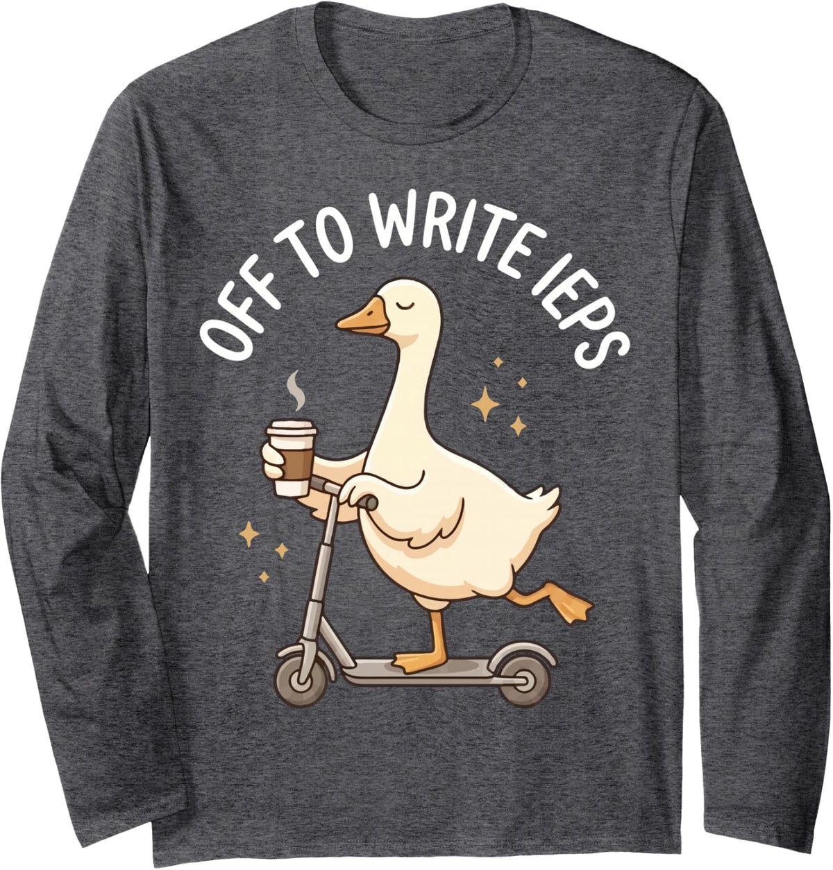 Off to Write IEPs Long Sleeve T-Shirt - Adult Unisex Dark Heather Grey