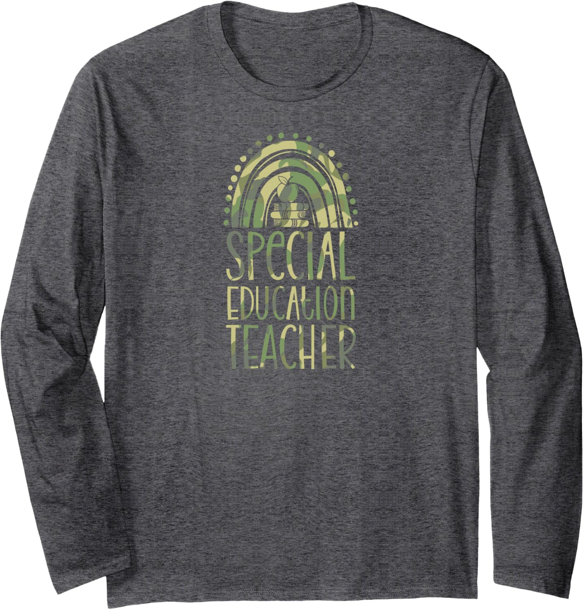 Special Education Teacher Bohemian Rainbow Wholesome Long Sleeve T-Shirt - Adult Unisex Dark Heather Grey