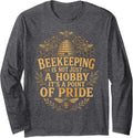 Beekeeping Honey Bees Beekeeper Long Sleeve T-Shirt - Adult Unisex Dark Heather Grey