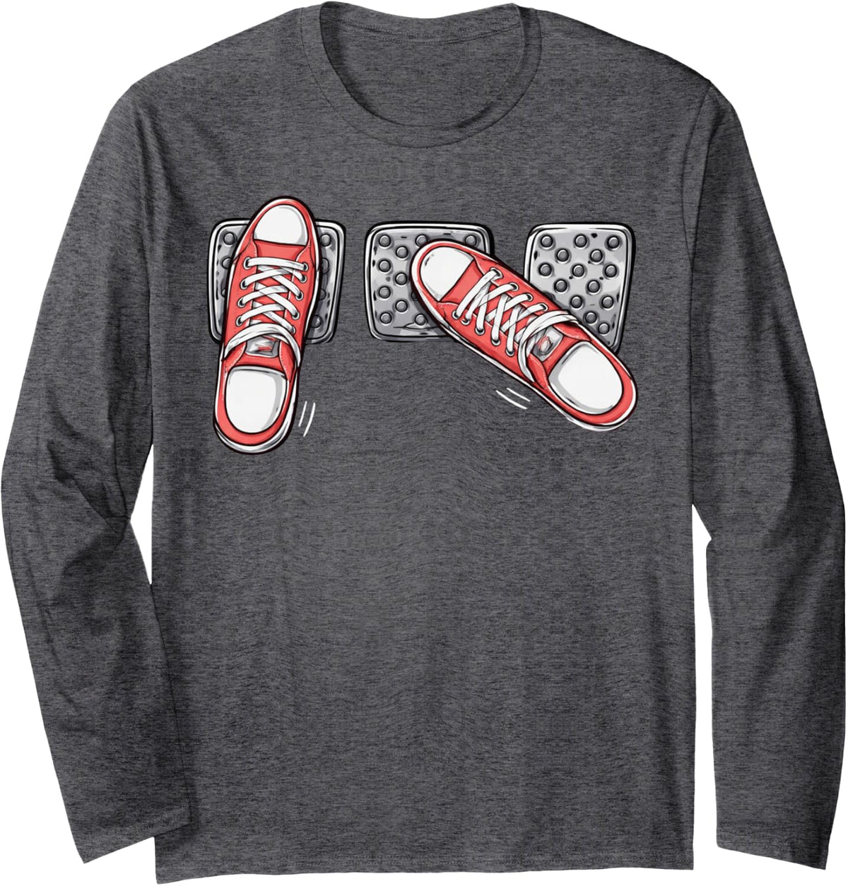 Save The Manuals Stick Shift Car Lover Manual Car Driver Long Sleeve T-Shirt - Adult Unisex Dark Heather Grey