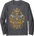 Honey Beekeeping Bees Hive Beekeeper Long Sleeve T-Shirt - Adult Unisex Dark Heather Grey