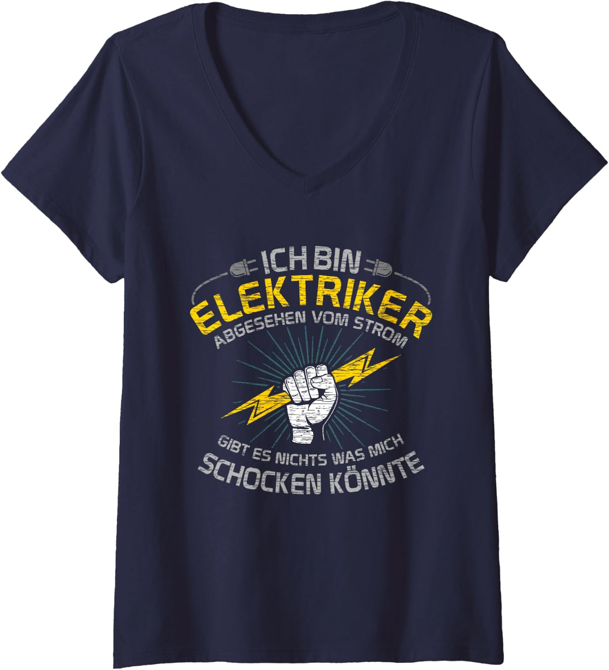 Women's Electronics Electricians V-Neck T-Shirt - Navy Blue