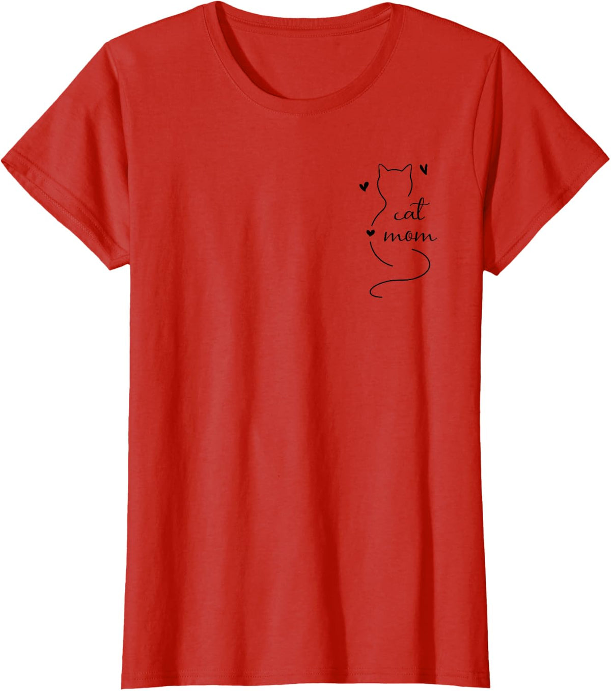 new 2025 minimalistic cat mom T-Shirt - Red