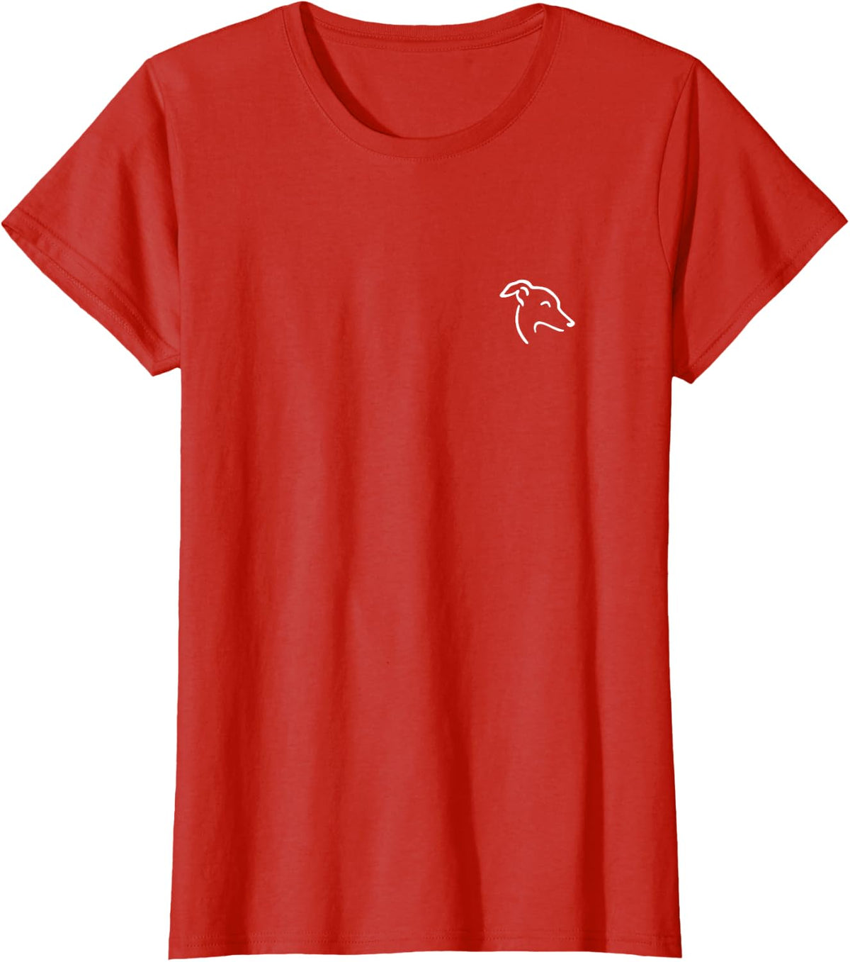Italian Greyhound Iggy Simple Minimalist Line Art T-Shirt - Red