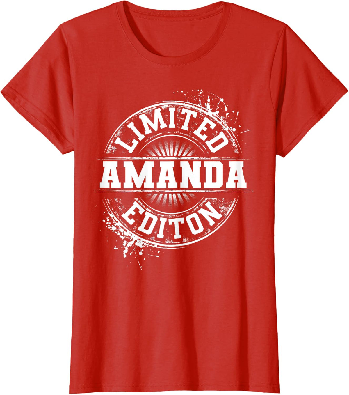 AMANDA Limited Edition Funny Personalized Name Gift Idea T-Shirt - Red