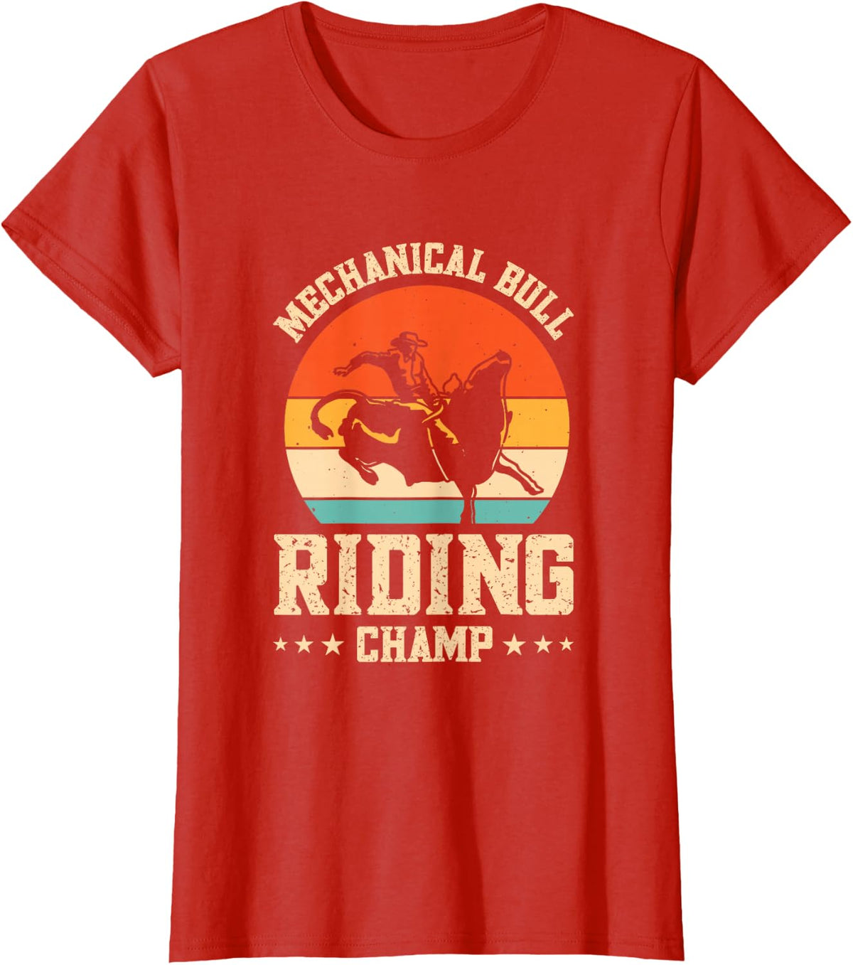Mechanical Bull Riding Champ T-Shirt - Red