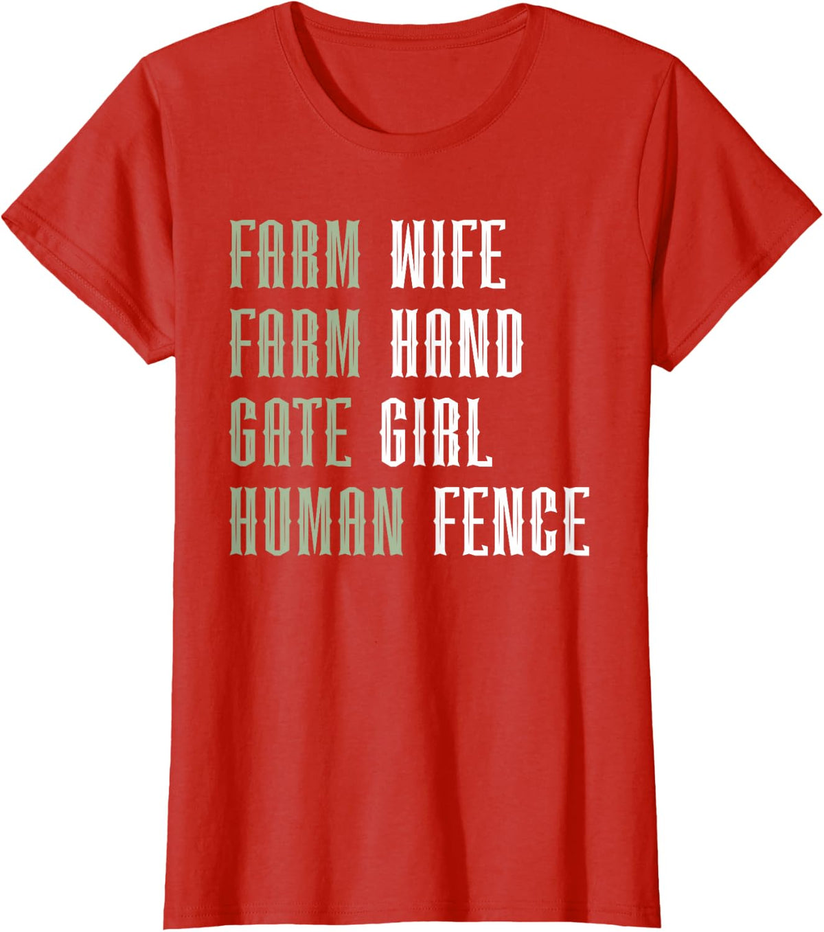 Farm Wife Tees for Women Farm Hand Gate Girl Farmer Wife T Shirts for Wife of a Farmer - Red
