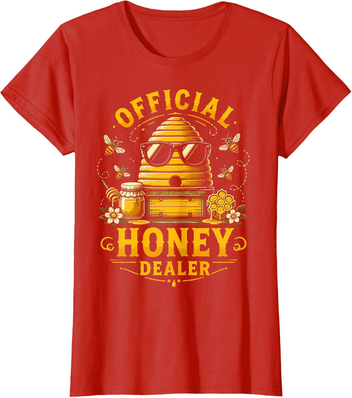 Honey Dealer Beekeeping Funny Bees Beekeeper T-Shirt - Red