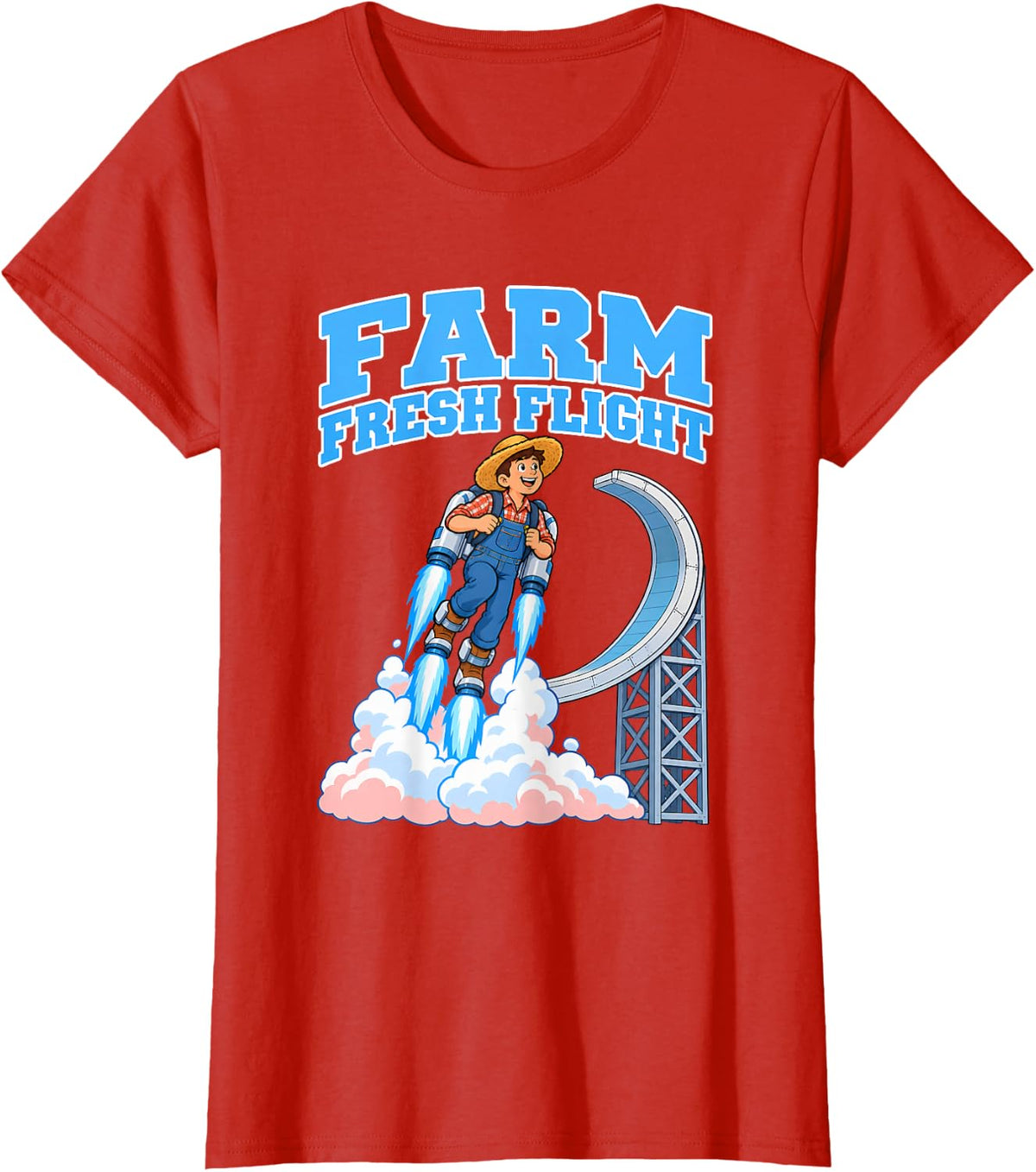 Farm Fresh Flight Farmer Appreciation Funny T-Shirt - Red