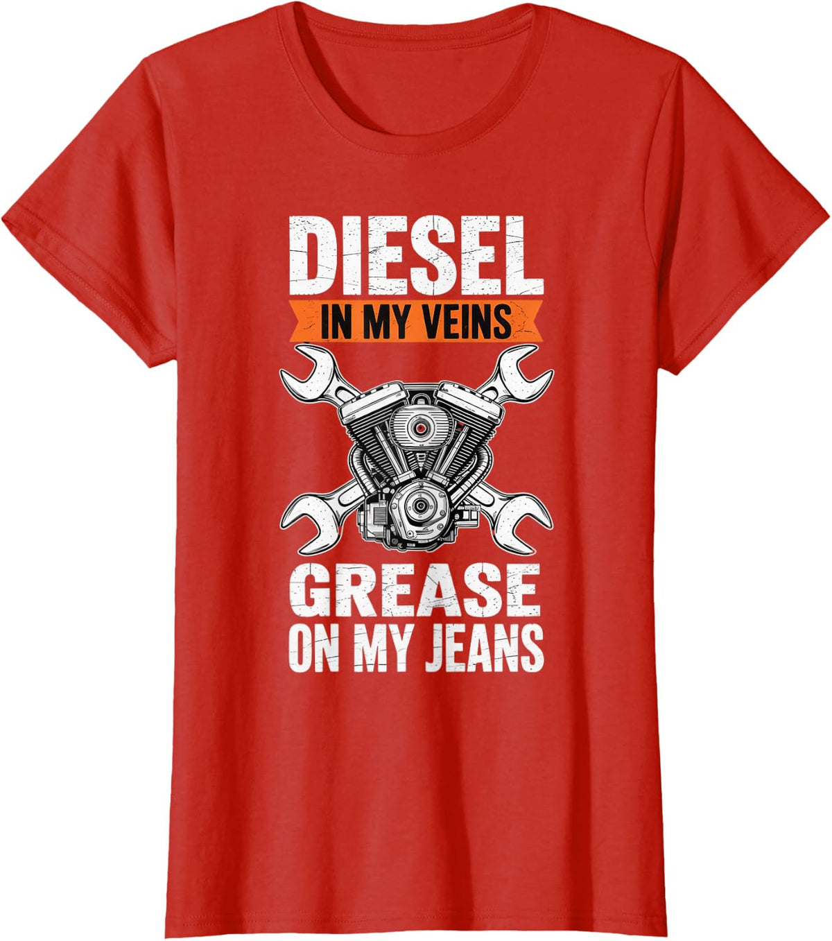 Diesel in My Veins Diesel Mechanic Engineer Car Mechanic T-Shirt - Red