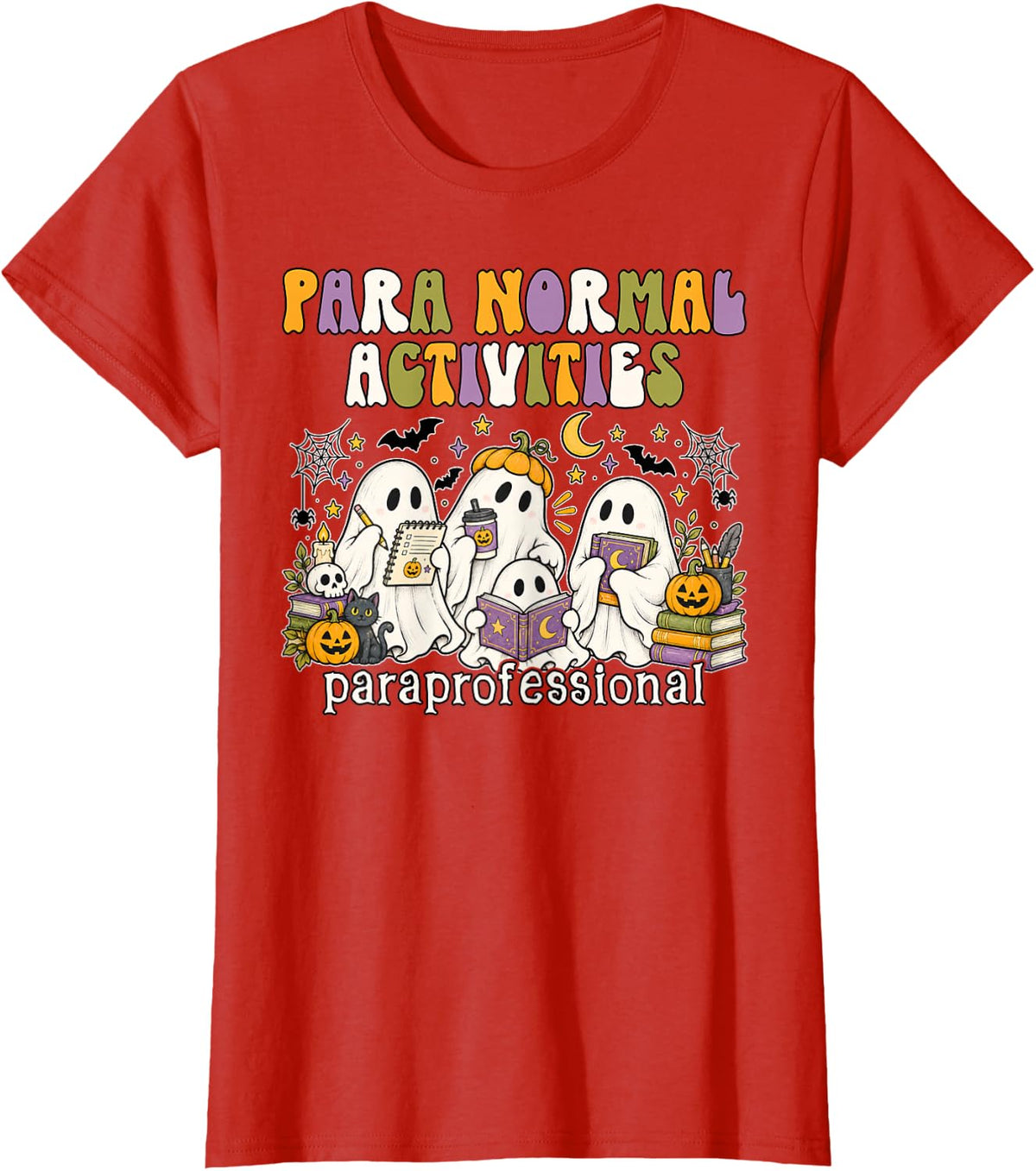 para Normal Activities Paraprofessional Funny Halloween T-Shirt - Red