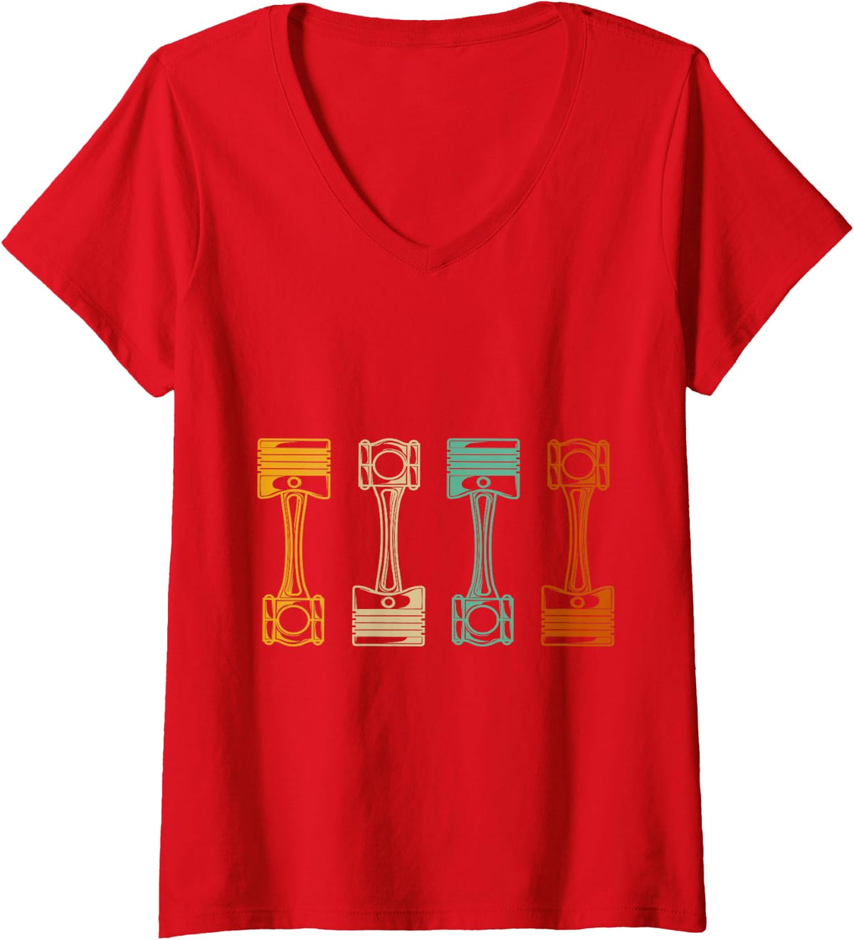 Women's Car Mechanic Automotive Mechanical Diesel Engine Men V-Neck T-Shirt - Red