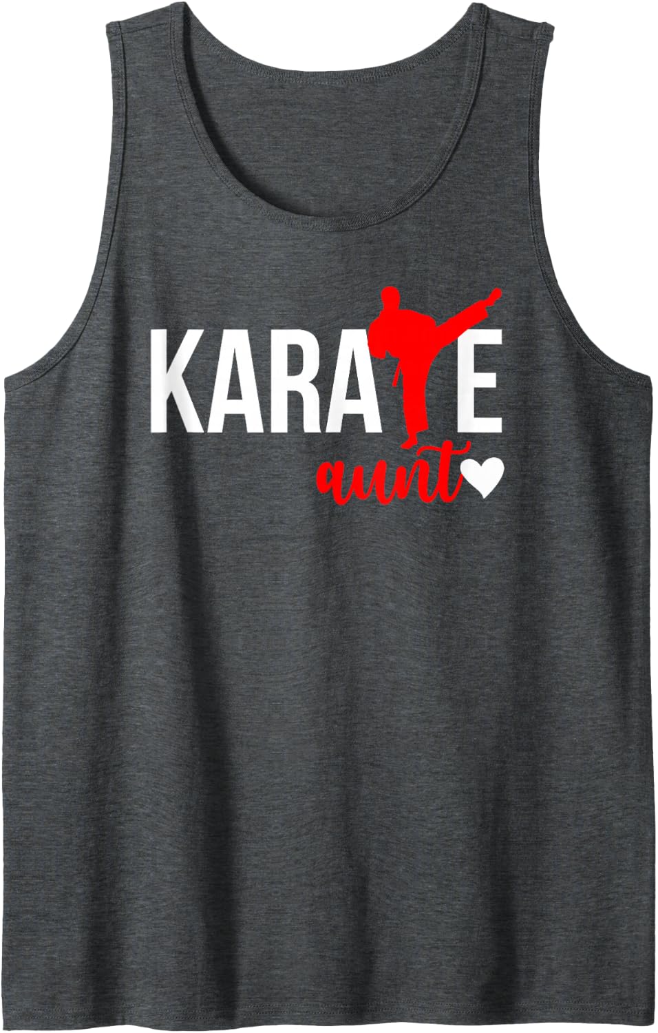 Karate Aunt Karate Auntie Proud Karate Aunt Sleeveless Tank Top - Dark Heather Grey