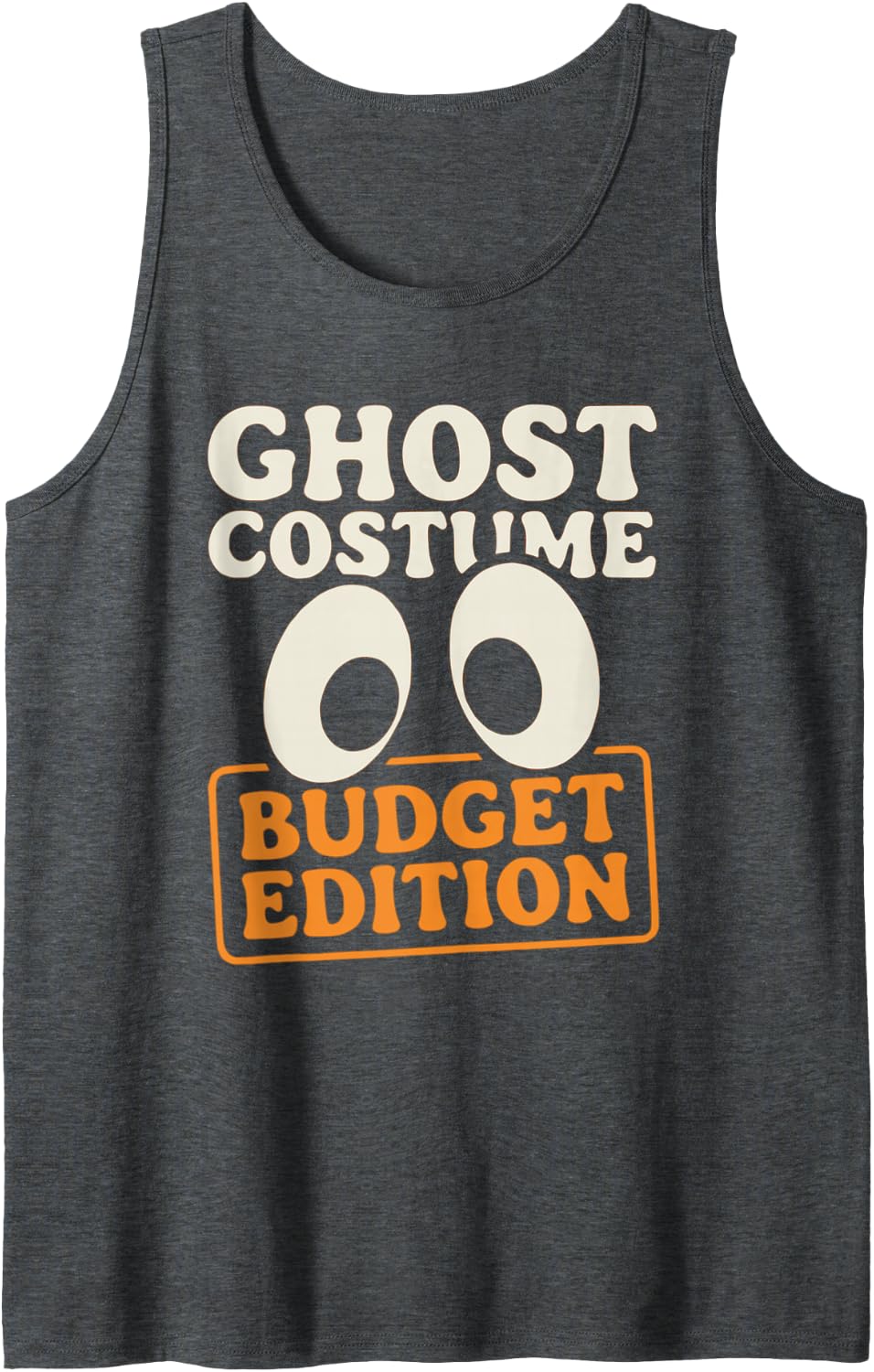 Ghost Costume Budget Edition Funny Halloween Sleeveless Tank Top - Dark Heather Grey