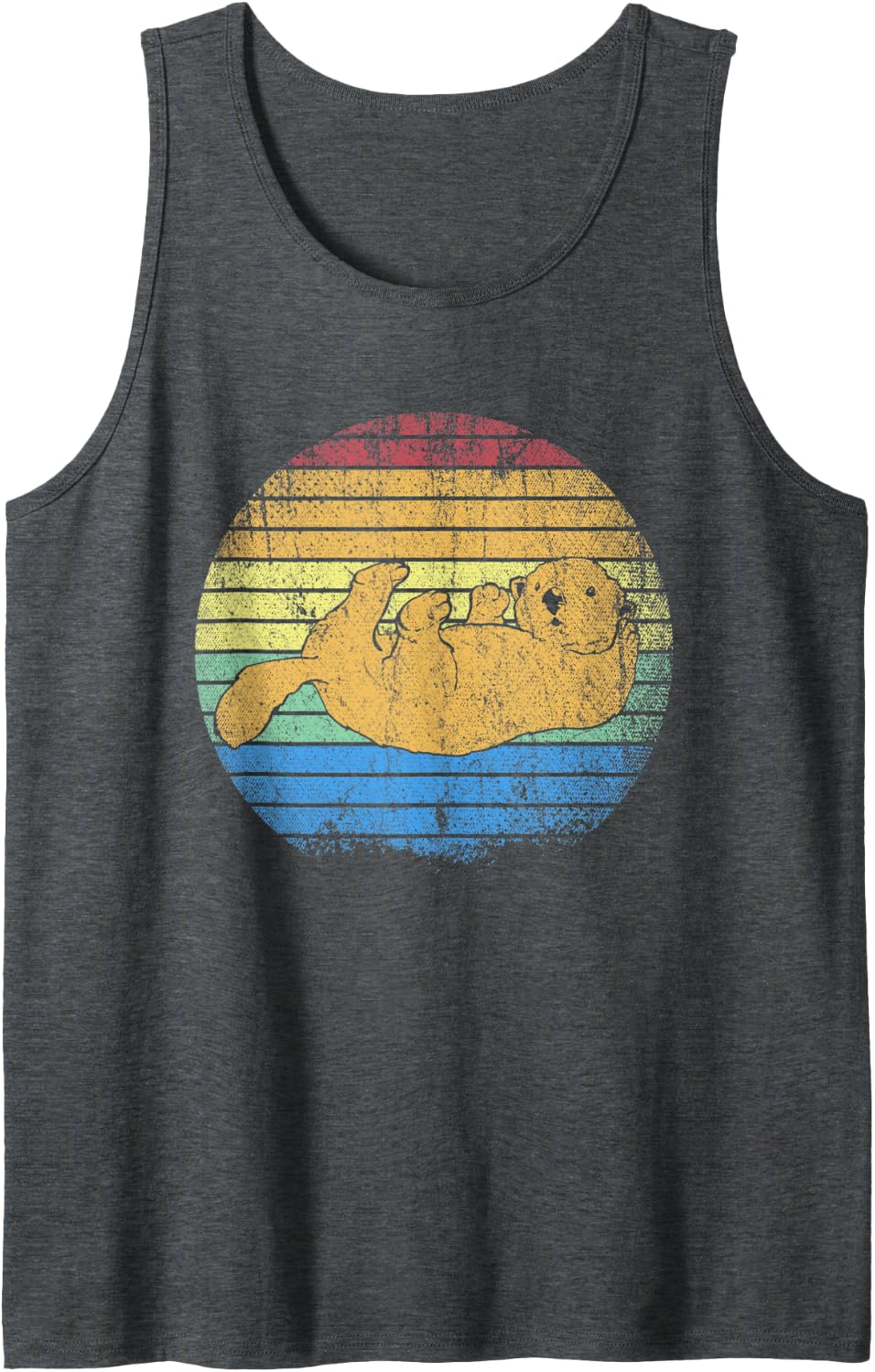 Retro Otter Tank Top - Dark Heather Grey