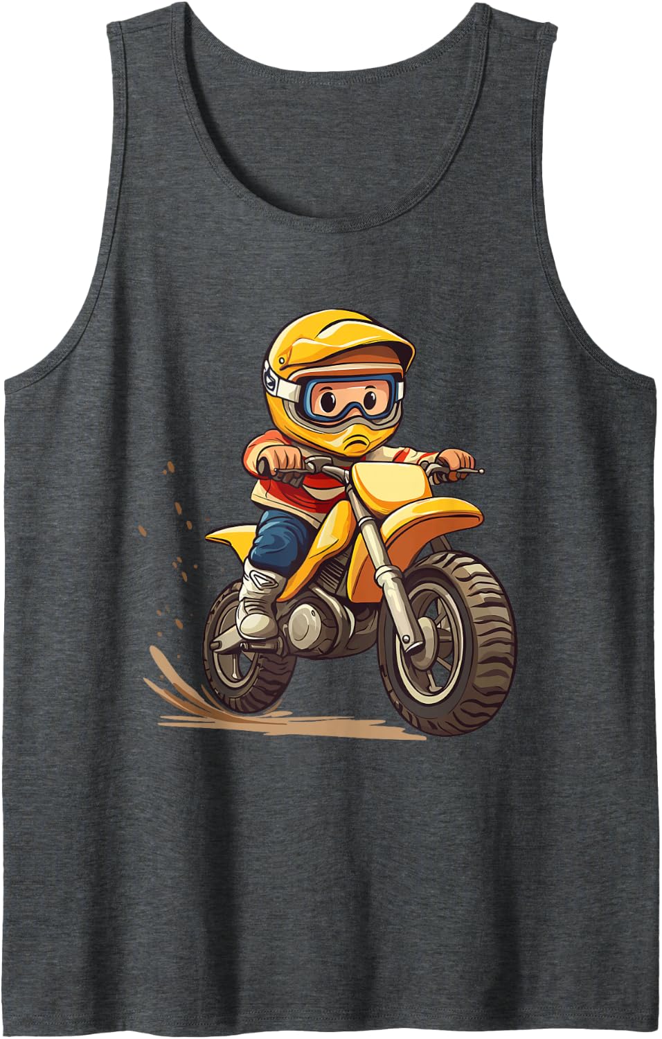 Kids Dirt Bike Sleeveless Tank Top - Dark Heather Grey