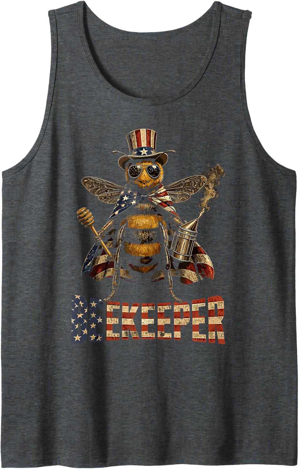 Queen Hive Women Girl Beekeeping Queen Bees Beekeeper Sleeveless Tank Top - Dark Heather Grey