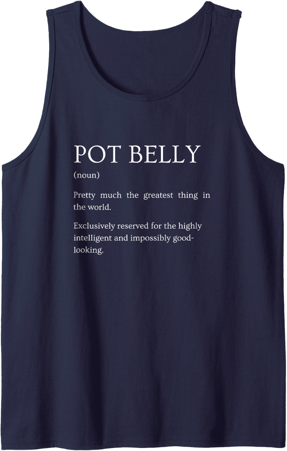 Pot Belly Definition Funny Sarcastic Dictionary Humor Tank Top - Navy Blue