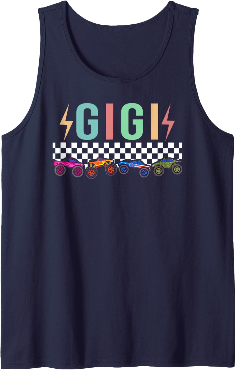 Gigi Monster Truck Gigi Grandma Proud Monster Truck Gigi Tank Top - Navy Blue