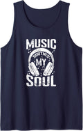 Music Soothes my Soul Tank Top - Navy Blue