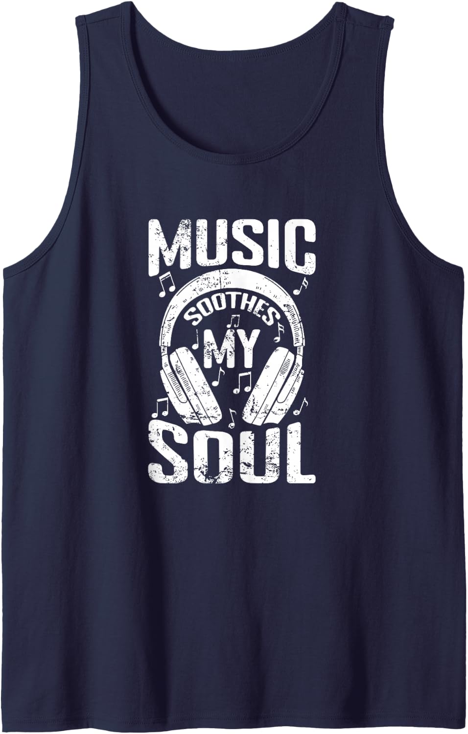 Music Soothes my Soul Tank Top - Navy Blue