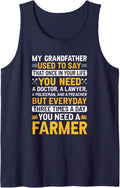 Three Times A Day You Need A Farmer Funny Farming Sleeveless Tank Top - Navy Blue